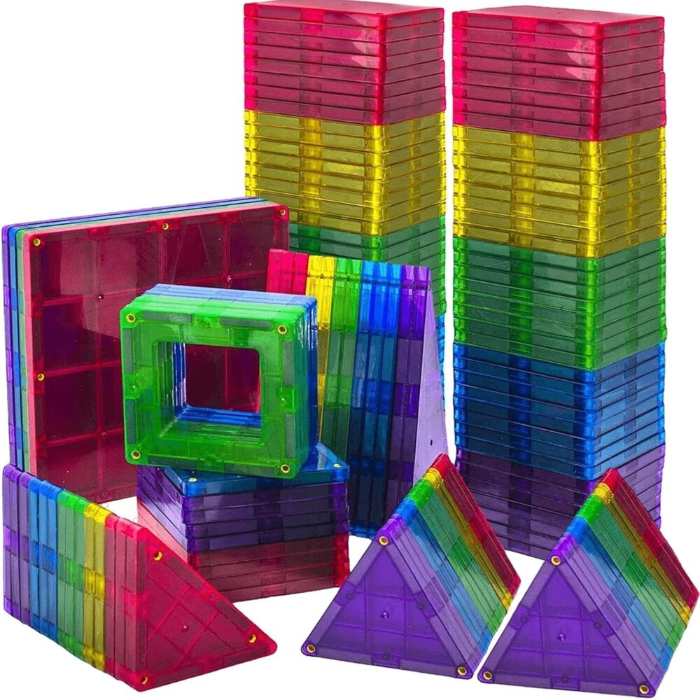 Magnetic Tiles Building Blocks - 113pcs Advanced Set - STEM Toys for 3+ Year Old